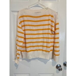 LOFT Striped Sweater Crew Neck Pullover Casual Everyday Top Medium